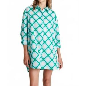 NEW COMPANIA FANTASTICA oversized tunic in turquoise geo